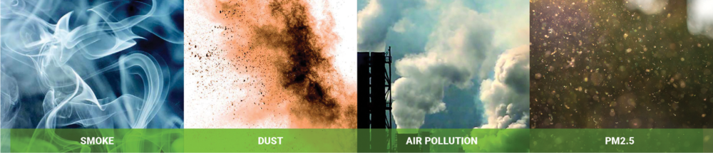 smoke dust air pollution and mico particles